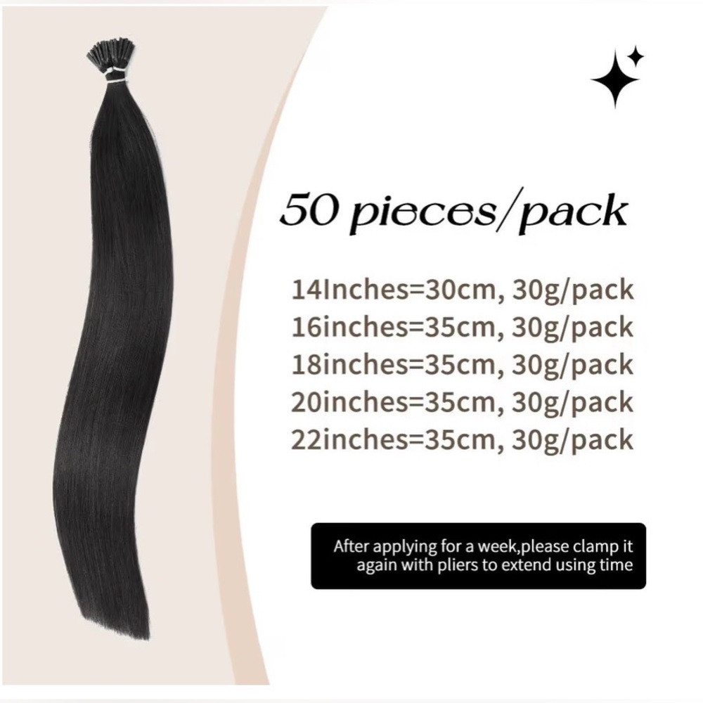Tip Hair Extensions Human Hair, 16 InchNature Black Silky Straight christmas - Picture 4 of 6